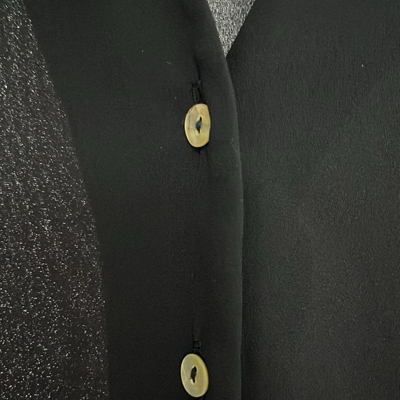 Nanette Lepore S navy blue blouses neck long sleeve with ruching pleated should - Picture 6 of 12